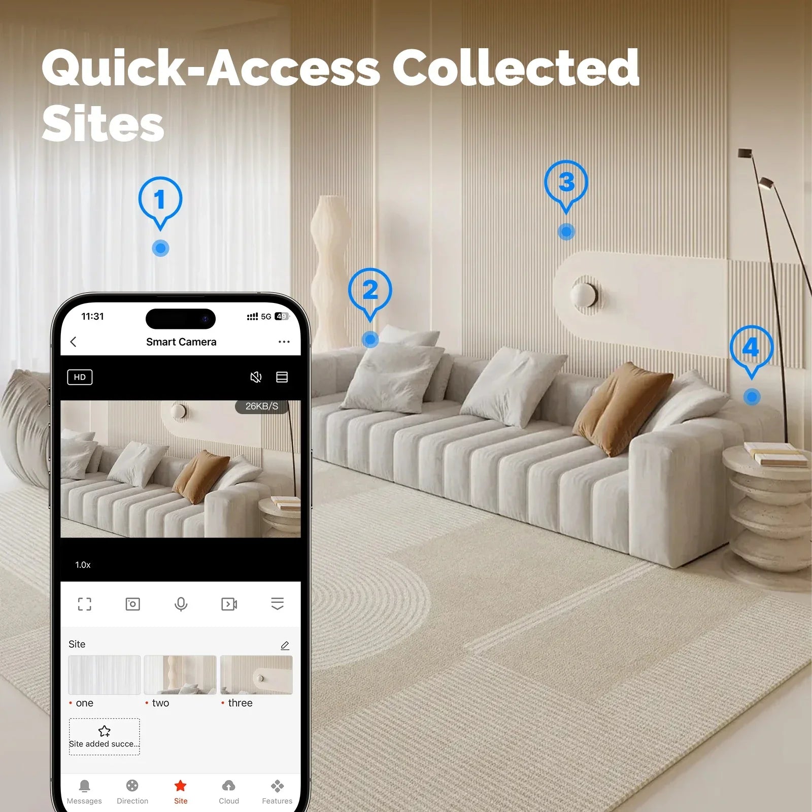 Caméra De Sécurité Intérieure WiFi 4MP Avec Vision Nocturne