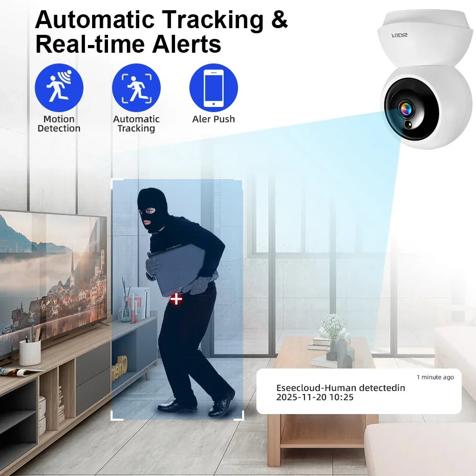 Caméra de Surveillance WiFi Intérieure avec Suivi Automatique